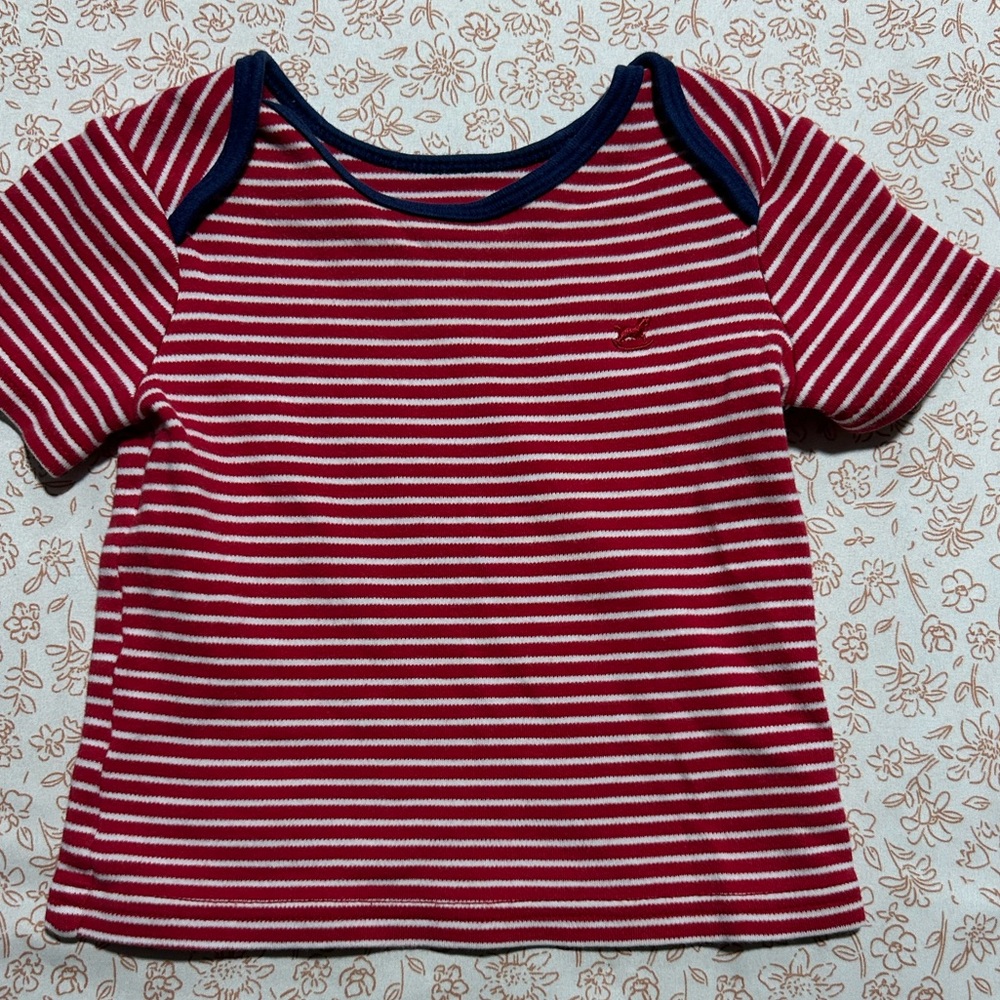 Faded Glory Red and White Striped Kids Tee